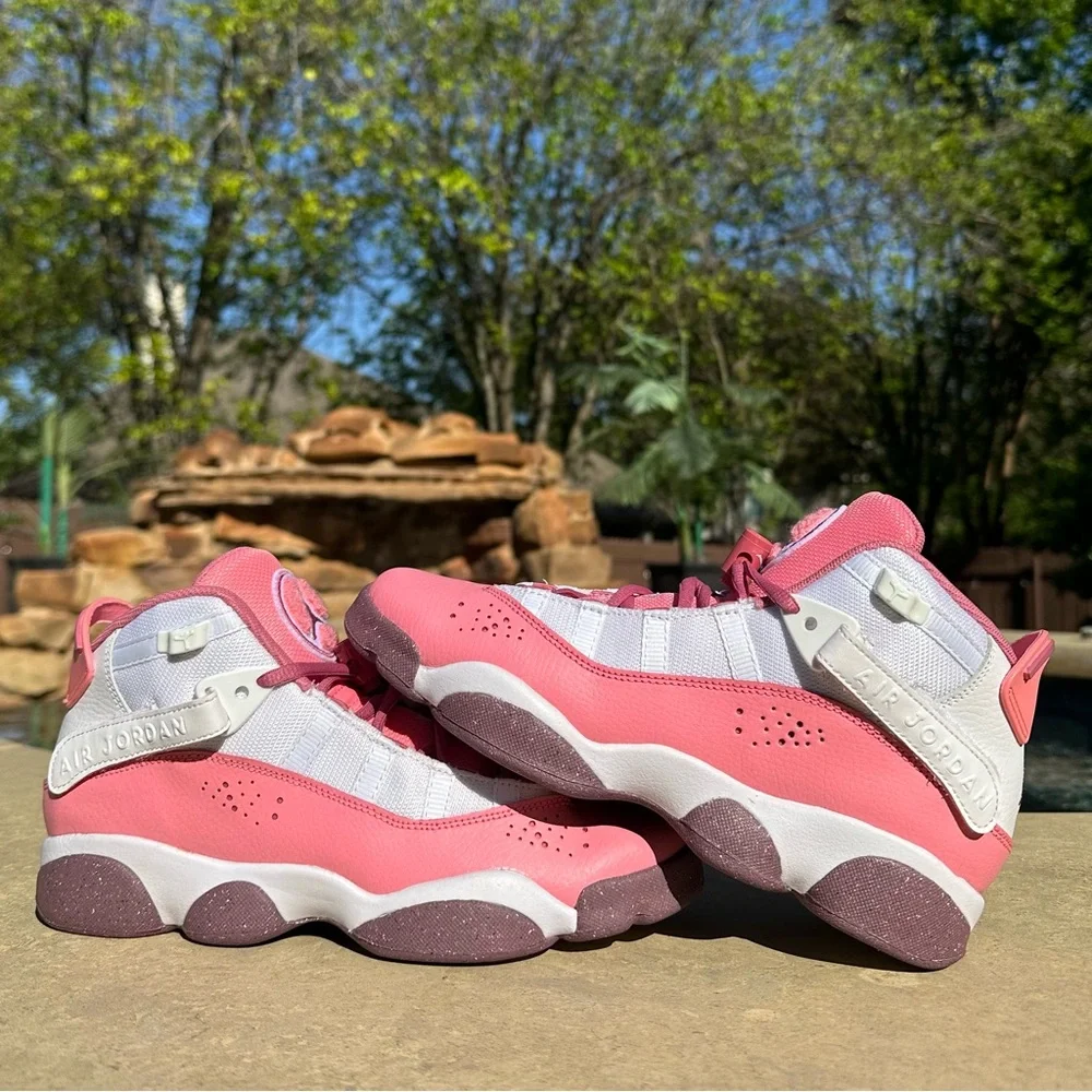 Jordan 6 Rings Coral Chalk White Desert Berry-Size 6.5Y, 8 Women’s - Picture 2 of 9